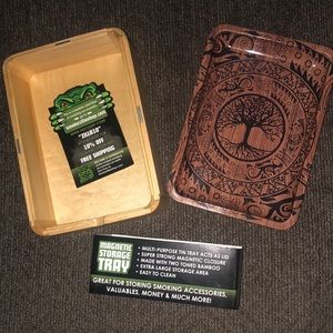 Magnetic Rolling Tray with bamboo made box